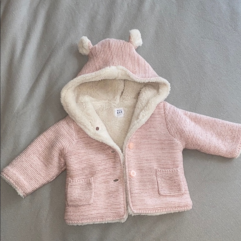 Gap fleece-lined hooded sweater/ cardigan